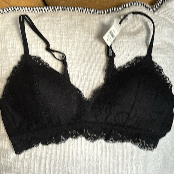 NWT Aerie Real Happy Soft Floral Lace Wireless Padded Bra - Picture 9 of 11